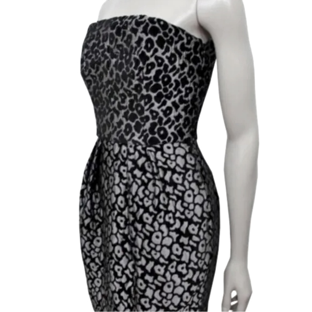 Rachel Roy Lepoard Metallic Velvet Strapless Dress